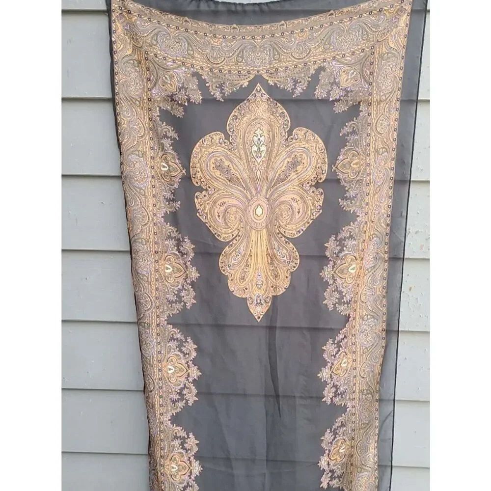 Brown Gold (Feels like Silk) Long Sheer Scarf